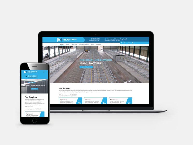 T&P Metcalfe website design cumbria lancaster